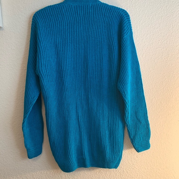 Vintage New Moves Teal Cardigan with Pockets Sz L - Picture 2 of 7